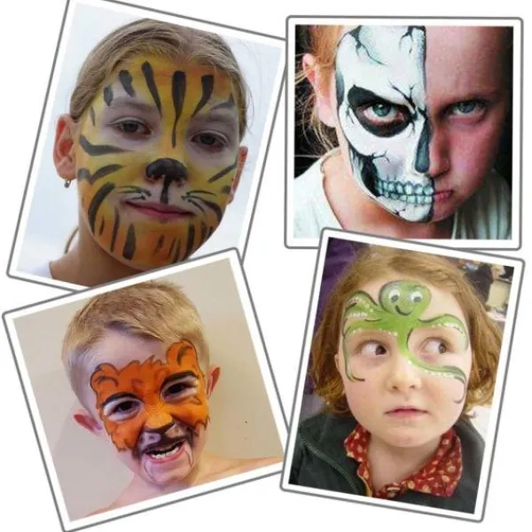 24 färger Säkerhets Ansikts- och Kroppsmålningskritor Tvättbara Pigmentfärger för Scenföreställningar Cosplay Festtillbehör för Barn> Smink