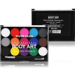 15 Färger Sminkset Ansikte Kropp Giftfri Vattenlöslig Målningsverktyg><noscript><img width=