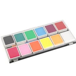 12 Färger Vattenbaserad Kropps- och Ansiktsfärg Halloween Party Bollspel Fan DIY Fancy Makeup Pigment> Smink