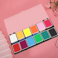 12 Färger Vattenbaserad Kropps- och Ansiktsfärg Halloween Party Bollspel Fan DIY Fancy Makeup Pigment><noscript><img width=