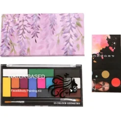 15 färger vattenbaserad sminkpalett professionell kroppsmålning sminkpalett för Halloween> Smink