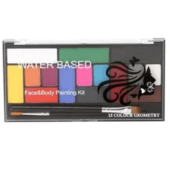 15 färger vattenbaserad sminkpalett professionell kroppsmålning sminkpalett för Halloween><noscript><img width=