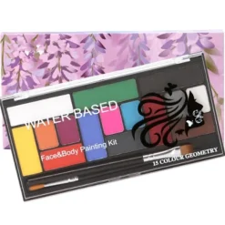 15 färger vattenbaserad sminkpalett professionell kroppsmålning sminkpalett för Halloween><noscript><img width=