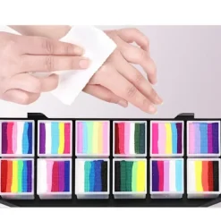 12 färger vattenlöslig regnbåge palett barn's ansikte kropp färg halloween scen makeup><noscript><img width=