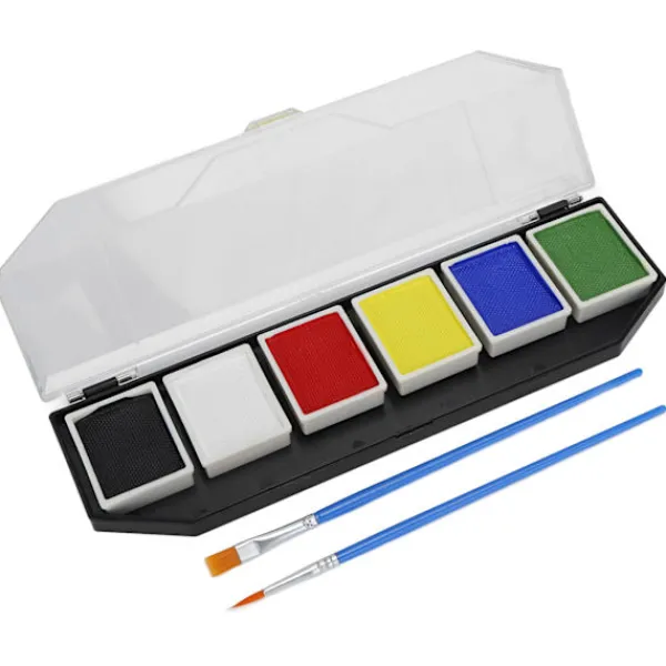 6 Färgers Ansikts- och Kroppsfärgset Vattenlöslig Säker Högpigmenterad Halloween Makeup 60g> Smink