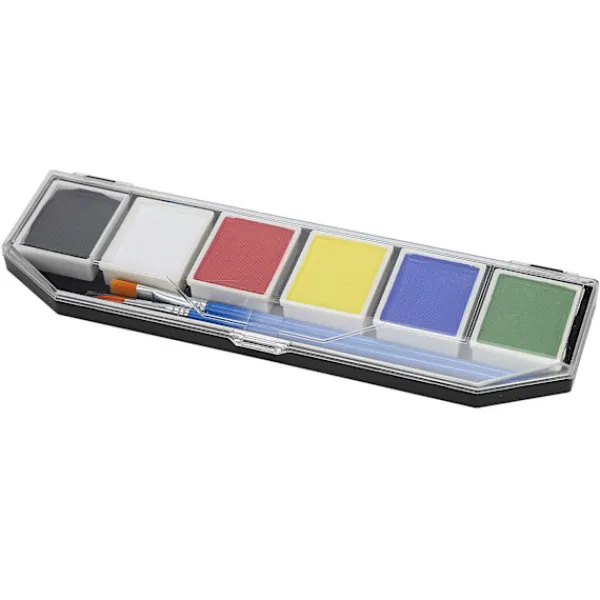 6 Färgers Ansikts- och Kroppsfärgset Vattenlöslig Säker Högpigmenterad Halloween Makeup 60g> Smink