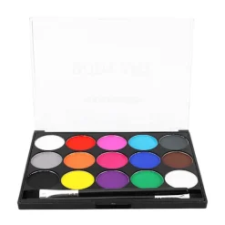 15 Färgers Ansikts- och Kroppsfärgset Giftfri Vattenlöslig Sminkverktyg><noscript><img width=