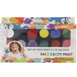 12 Färgers Livsmedelsgodkänd Ansiktsfärg Kit DIY Lättviktig Portabel Lätt att Använda> Smink