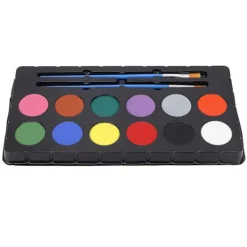 12 Färgers Livsmedelsgodkänd Ansiktsfärg Kit DIY Lättviktig Portabel Lätt att Använda> Smink