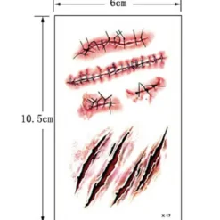 30 Halloween - Sår tatuering / Tatuerings klistermärken> Smink