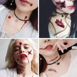 30 Halloween - Sår tatuering / Tatuerings klistermärken><noscript><img width=