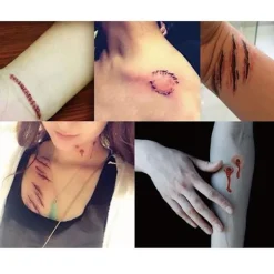 30 Halloween - Sår tatuering / Tatuerings klistermärken><noscript><img width=