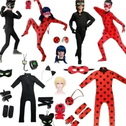 KOOLYOU 2024 Jul Barnkläder Karneval Barnkläder Karneval Halloween Födelsedagsfest Barnkläder Nyckelpiga L 120-130cm One Pair Socks-Yello> Tillbehör