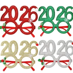 2026 Julglasögon, fotorekvisita barnpresent Nyårsfestdekorationer Julklapp> Tillbehör