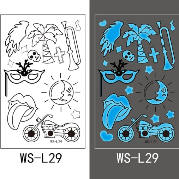 12 Kreativa Blå Självlysande Tatueringar för Barer, Danser och Musikfestivaler> Smink