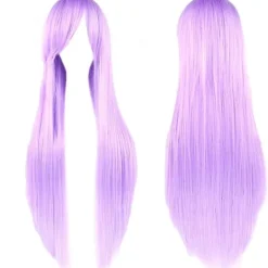 32" Ljuslila Kvinnors Långa Raka Hel Peruker Kostym Syntetiskt Hår> Peruker