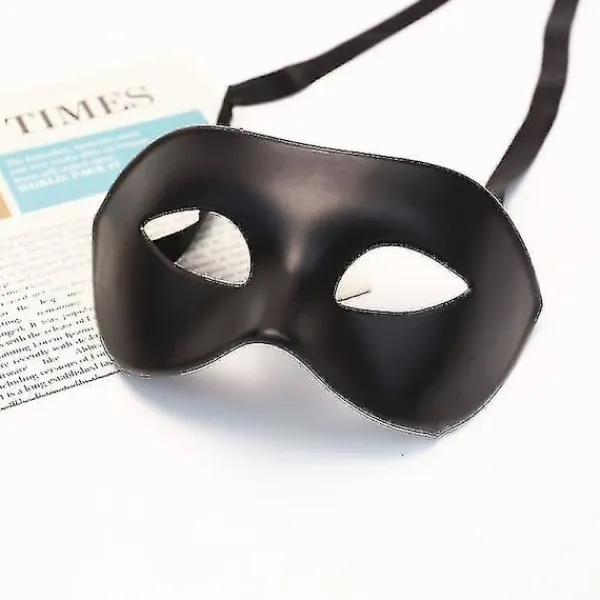2* Mask, Svart Matt Klassisk Stil Venetiansk Mask, Maskerad, Burlesk Bal Maskerad (Svart One Size)> Masker