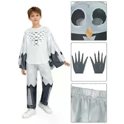 2025 99-nätters i skogen hjortdräkt uggla skog cosplay kostym halloween djur topp byxor mask handske cosplay kostym 150> Dräkter