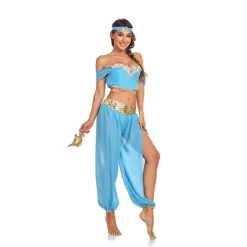 2023 Ny, amp Of Aladdin Jasmine Princess Dress Made Cosplay Costume L> Dräkter