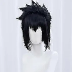 LEIGELE 2025 Ny Sasuke Uchiha Cosplay Peruk Män Kort Svart Cosplay Anime Cosplay Peruk Värmebeständig Syntetisk (LGL)> Peruker