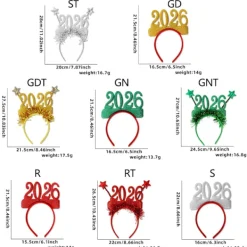 unbranded 2026 Nyår Hårband Foto Rekvisita Roliga Hårdiadem Kronor för Nyårsfest><noscript><img width=
