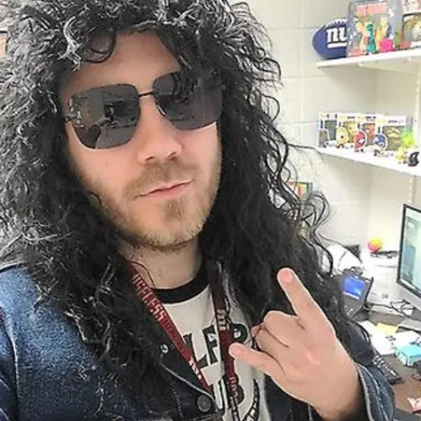 70- och 80-tals Herr Mull-Peruk Halloween Cosplay Lockig Peruk Värmebeständig Syntetisk Peruk Heavy Metal Rock Cosplay Peruk (Beige)> Peruker