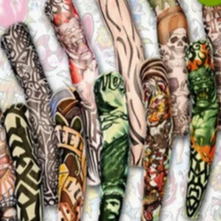 8 Pack Fake Temporary Tattoo Nylon Arm Ärm Sleeve Tatuering> Smink