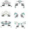 6 Pack Noctilucent Face Gems Tattoo Sticker For Halloween,cosplay Party> Smink