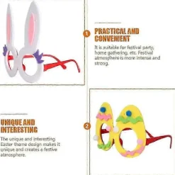 4 par Kanin Ägg Glasögon Påskfest Påsk Glasögon Fest Glasögon Rekvisita Fest Nyhet Glasögon[D]><noscript><img width=