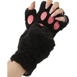 2 Par Katt Tassar Vantar Fingerlösa Björntass Söta Handtassar Utrustning Cosplay Kostym Tillbehör><noscript><img width=