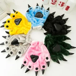 1 par kreativa tecknade handskar förtjockade damhandskar plyschhandskar><noscript><img width=