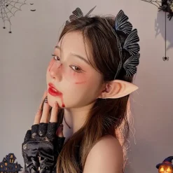 1 par lila älvöron - mystiska ängelöron - halloweendekoration><noscript><img width=