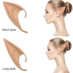 2 par älvöron cosplay mjuka spetsiga goblinöron, latex älvöron pixieöron fé spetsiga alv utklädnad kostym tillbehör [HK]> Tillbehör