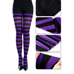 3 par randiga strumpbyxor Randiga långstrumpor Randiga för julkostymtillbehör><noscript><img width=