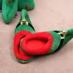 1 Par Santa Claus Tofflor Jultofflor Elfdräkt Tillbehör> Dräkter