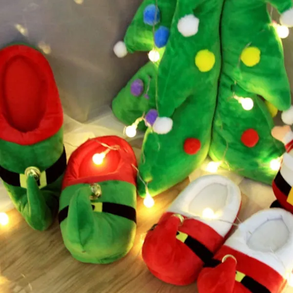 1 Par Santa Claus Tofflor Jultofflor Elfdräkt Tillbehör> Dräkter