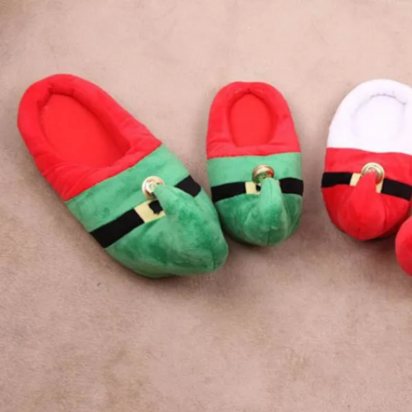 1 Par Santa Claus Tofflor Jultofflor Elfdräkt Tillbehör> Dräkter