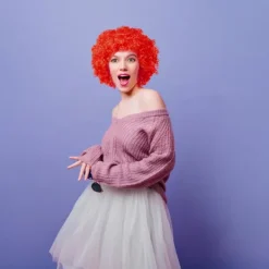 2023 Performance Wavy Curly Clown Wig Cosplay Hair for Dance Christmas Adult Birthday Party Decor Party Hats Kids Gift Supplies><noscript><img width=