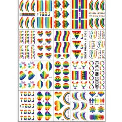 20 Pride Day-tatueringsdekaler för samma kön, LGBT-dekaler för ansiktet> Smink