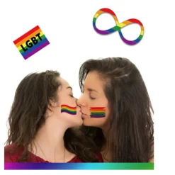 20 Pride Day-tatueringsdekaler för samma kön, LGBT-dekaler för ansiktet><noscript><img width=