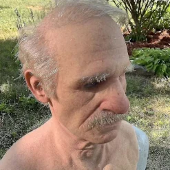 FMYSJ 1 Realistiska Latexmasker, stor näsa gammal man supermjuk rynkig ansikte huvudbonad maskeradfest-yn (FMY)><noscript><img width=