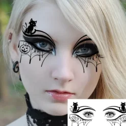 10 Realistiska Tillfälliga Häxögon-Tatueringar – Ovala Ögonlocksdekaler för Cosplay><noscript><img width=