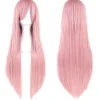 32" Rökrosa Dam Lång Rak Full Peruker Kostym Syntetiskt Hår Hårdelar> Peruker