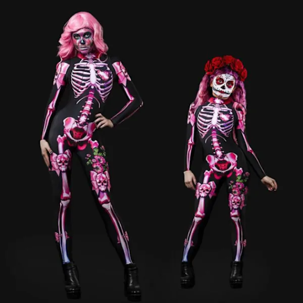 FJORD (130 Rosa) Halloween Skelett Kostym För Barn Och Vuxen> Dräkter