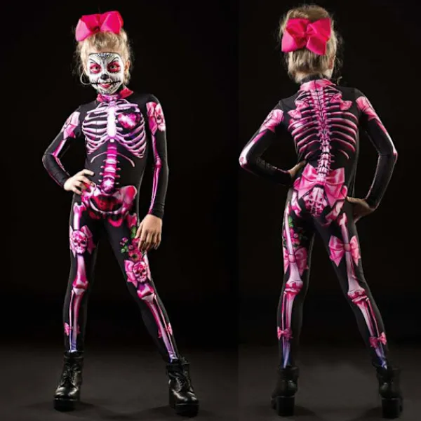 FJORD (130 Rosa) Halloween Skelett Kostym För Barn Och Vuxen> Dräkter