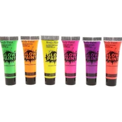 6 Rör Glödande Pigment Neon Fluorescerande Ansikte Kroppsmålning Party Scen Tillbehör> Smink