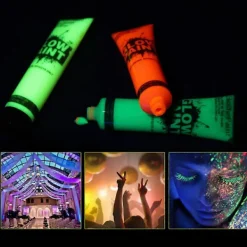 6 Rör Glödande Pigment Neon Fluorescerande Ansikte Kroppsmålning Party Scen Tillbehör> Smink