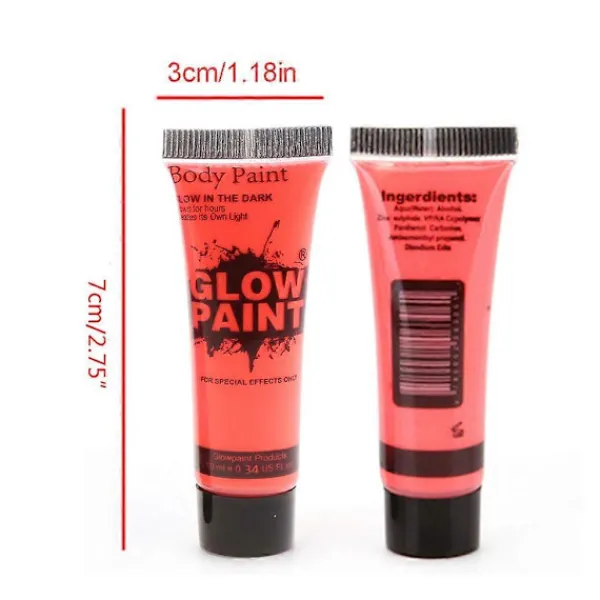 6 Rör Glödande Pigment Neon Fluorescerande Ansikte Kroppsmålning Party Scen Tillbehör> Smink