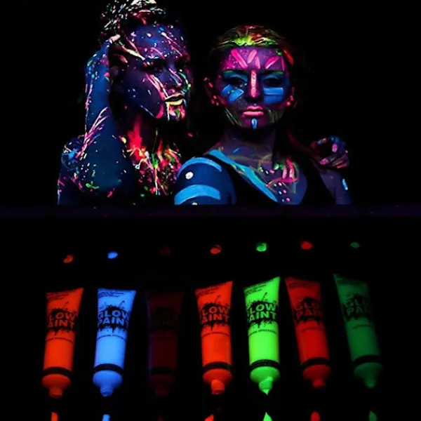 6 Rör Glödande Pigment Neon Fluorescerande Ansikte Kroppsmålning Party Scen Tillbehör> Smink