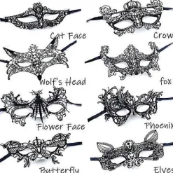 2025 Senaste Maskeradmask för Kvinnor, Venetiansk Spets Ögonmask och Svart Spetsmask (8 st)> Masker